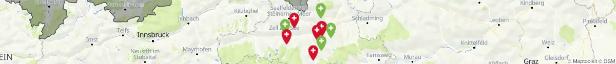 Kartenansicht für Apotheken-Notdienste in der Nähe von Goldegg (Sankt Johann im Pongau, Salzburg)